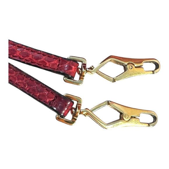 BURBERRY AUTH Luxurious Red Python Leather Shoulder/Clutch/or Crossbody Bag - Picture 14 of 17